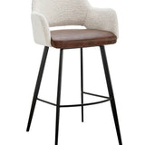 Desi Swivel Counter Height Boucle w/ Vegan Leather BAR/COUNTER STOOL 21.5Wx21Dx39.5H