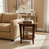 Transitional Wood 2-Tier SIDE TABLE 26Wx27H