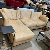 2pc Top Grain Leather Left-Facing SECTIONAL Camel 107w66d37h