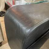 Piero Lissoni for Cassina Modern Leather w/ Sculptural Metal Base SOFA Black 88Wx39Dx32H