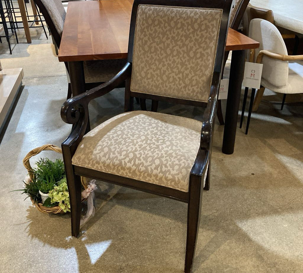 Smithe-Kote Upholstered Wood Framed Sleigh Back Armless Captain DINING CHAIRS 24Wx28Dx39H