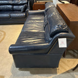 Leather Rollarm w/ Nailhead Trim SOFA Navy 86w36d32h