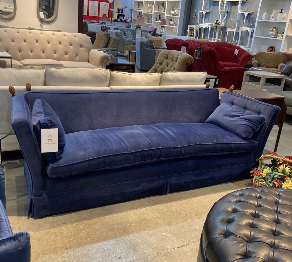 Skirted Hollywood Regency w/ Finial Accents SOFA 92w32d31h