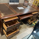 Sligh Furniture Executive Desk w/ Leather Bound Top Gold Leaf DESKS 72w36d30h