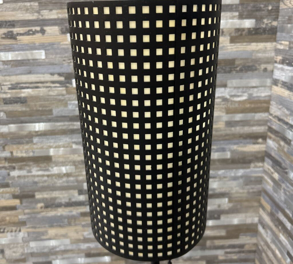 George Kovac Slim Checkered Metal TABLE LAMP Black 7d28h