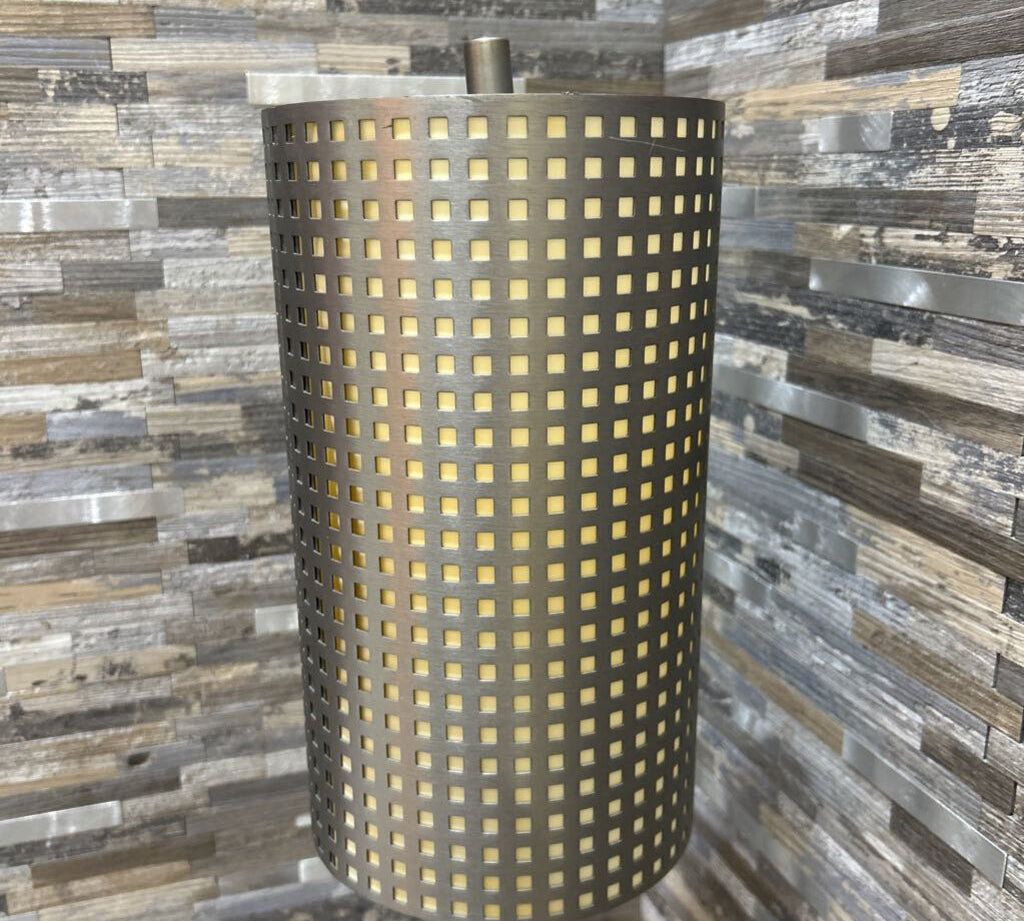 George Kovac Slim Checkered Metal TABLE LAMP Silver 7d28h
