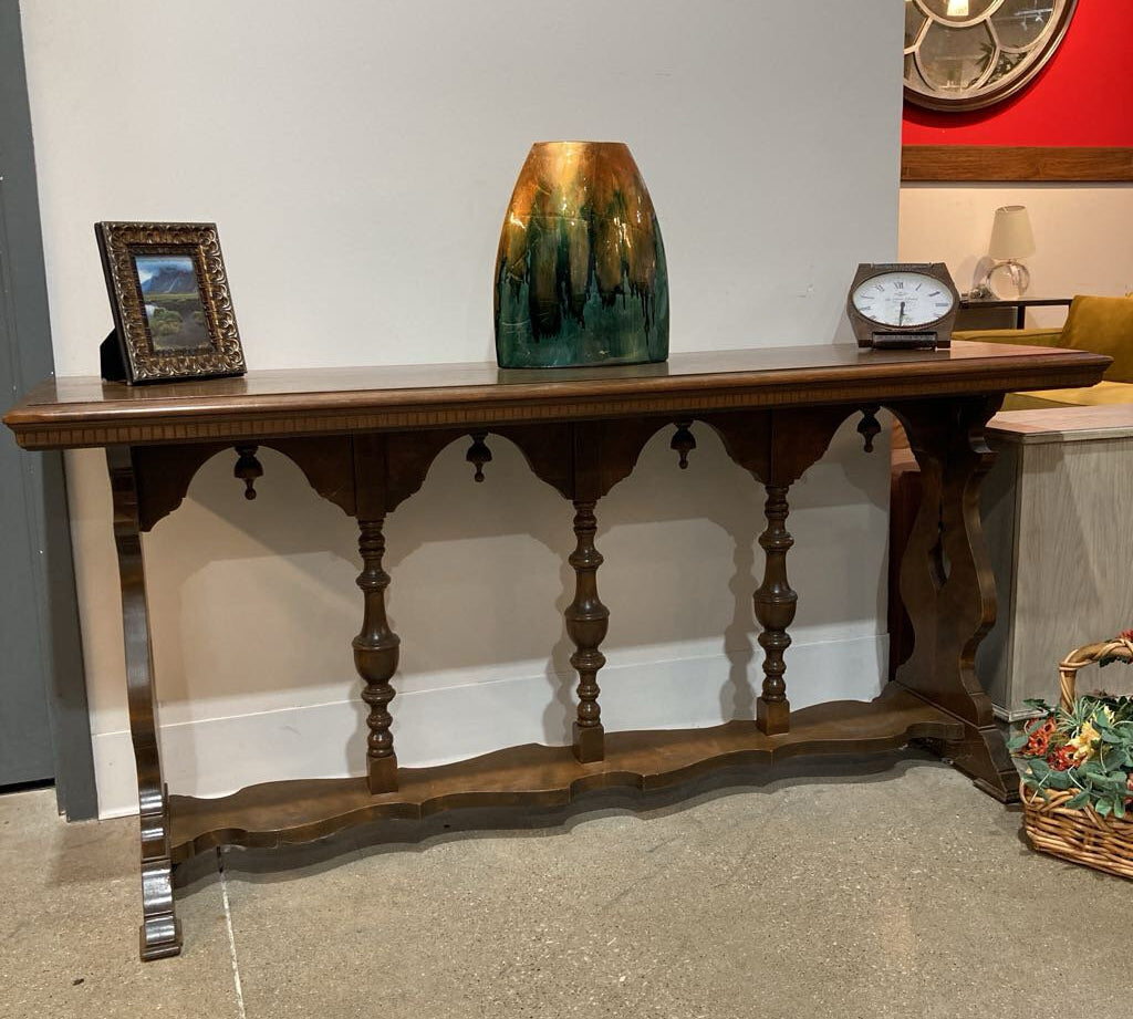 Imperial Style Trestle Wood CONSOLE TABLE 66w20d30h