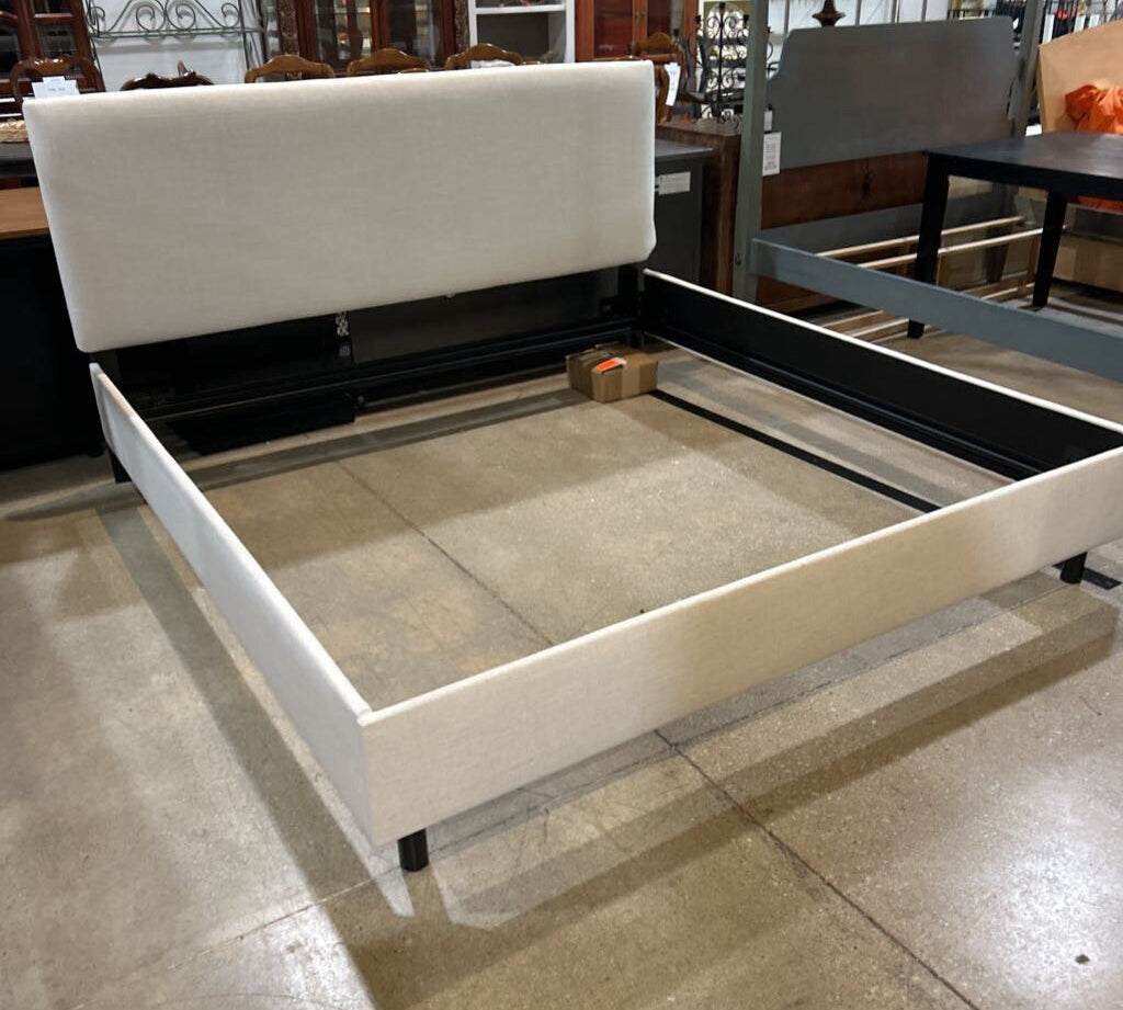 Linen Upholstered King Platform Bed BEDS 79w83d44h