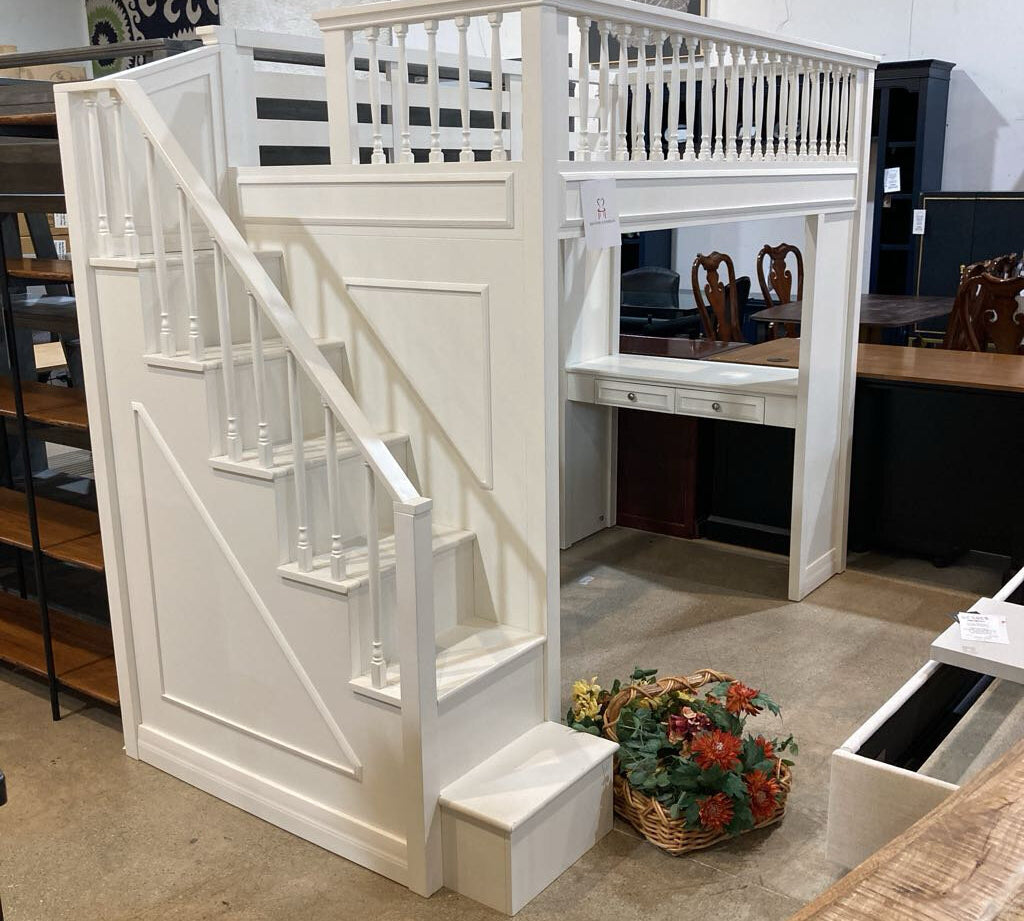 Pottery Barn Kids Fillmore Stair Loft Twin Bed BEDS Simply White 50.5w98d74h