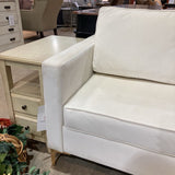 MCM Track-Arm w/ Brass Legs LOVE SEAT Eggshell White 50.5w28d30h