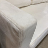MCM Track-Arm w/ Brass Legs LOVE SEAT Eggshell White 50.5w28d30h