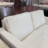 MCM Track-Arm w/ Brass Legs LOVE SEAT Eggshell White 50.5w28d30h