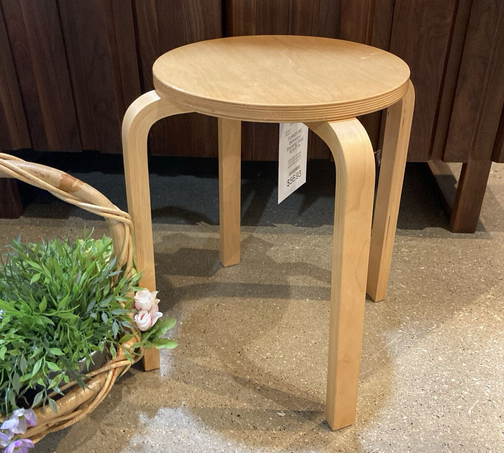 Bentwood Stacking Stool FURNITURE 16.5d17.5h