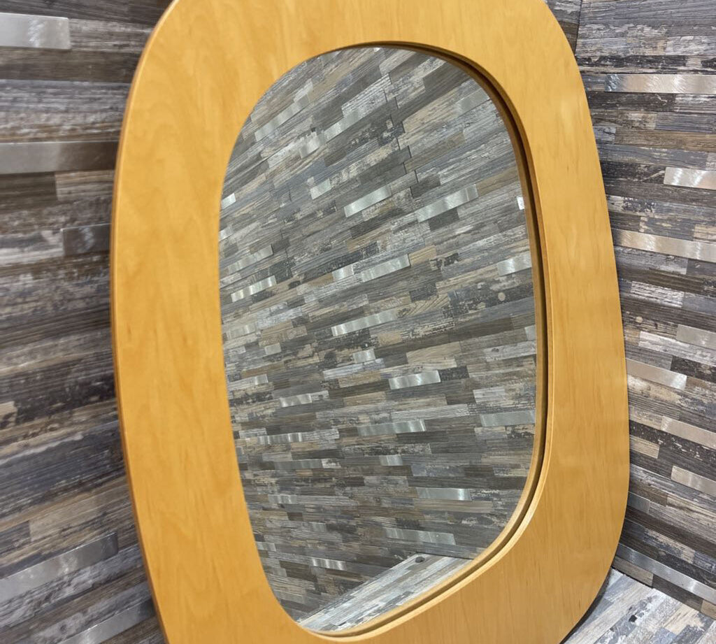 Pure Design "Lefty" Wall Mirror By Geof Lilge - Vintage 90s - Made in Canada MIRRORS 19Wx22H