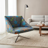 Davis Furniture Lipse Too Swivel Lounge w/ Graphic Modern Fabric Upholstery CHAIR 30Wx28Dx30H
