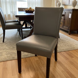 Crate & Barrel Lowe Leather Side Chair DINING CHAIRS Grey 18Wx23Dx34.5H
