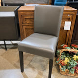 Crate & Barrel Lowe Leather Side Chair DINING CHAIRS Grey 18Wx23Dx34.5H