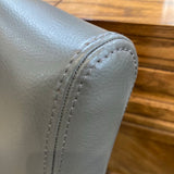 Crate & Barrel Lowe Leather Side Chair DINING CHAIRS Grey 18Wx23Dx34.5H
