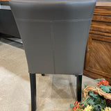 Crate & Barrel Lowe Leather Side Chair DINING CHAIRS Grey 18Wx23Dx34.5H