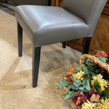 Crate & Barrel Lowe Leather Side Chair DINING CHAIRS Grey 18Wx23Dx34.5H
