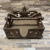 Acanthus Cast Metal Napkin Holder GIFT 8.5Wx7Dx3.75H