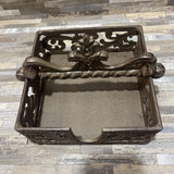 Acanthus Cast Metal Napkin Holder GIFT 8.5Wx7Dx3.75H