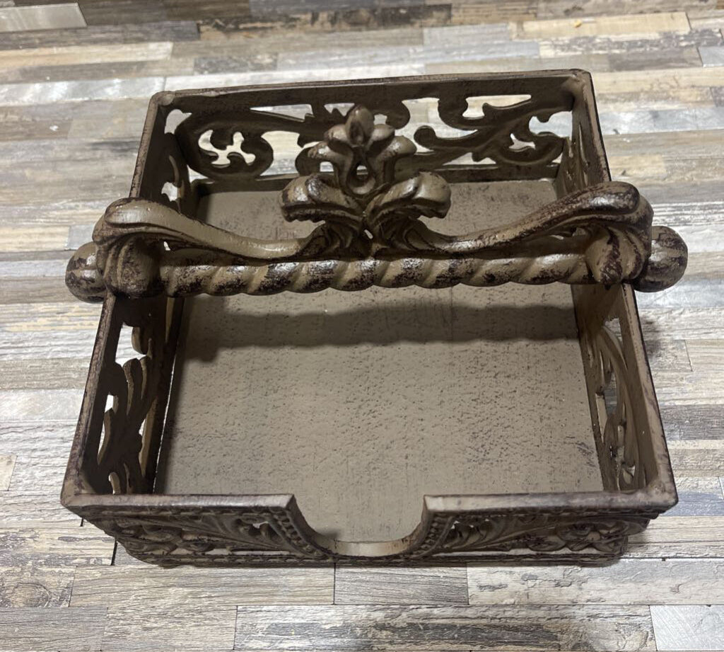 Acanthus Cast Metal Napkin Holder GIFT 8.5Wx7Dx3.75H