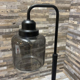 Petite Overhang w/ Glass Shade & USB Port TABLE LAMP 8Wx6Dx18H