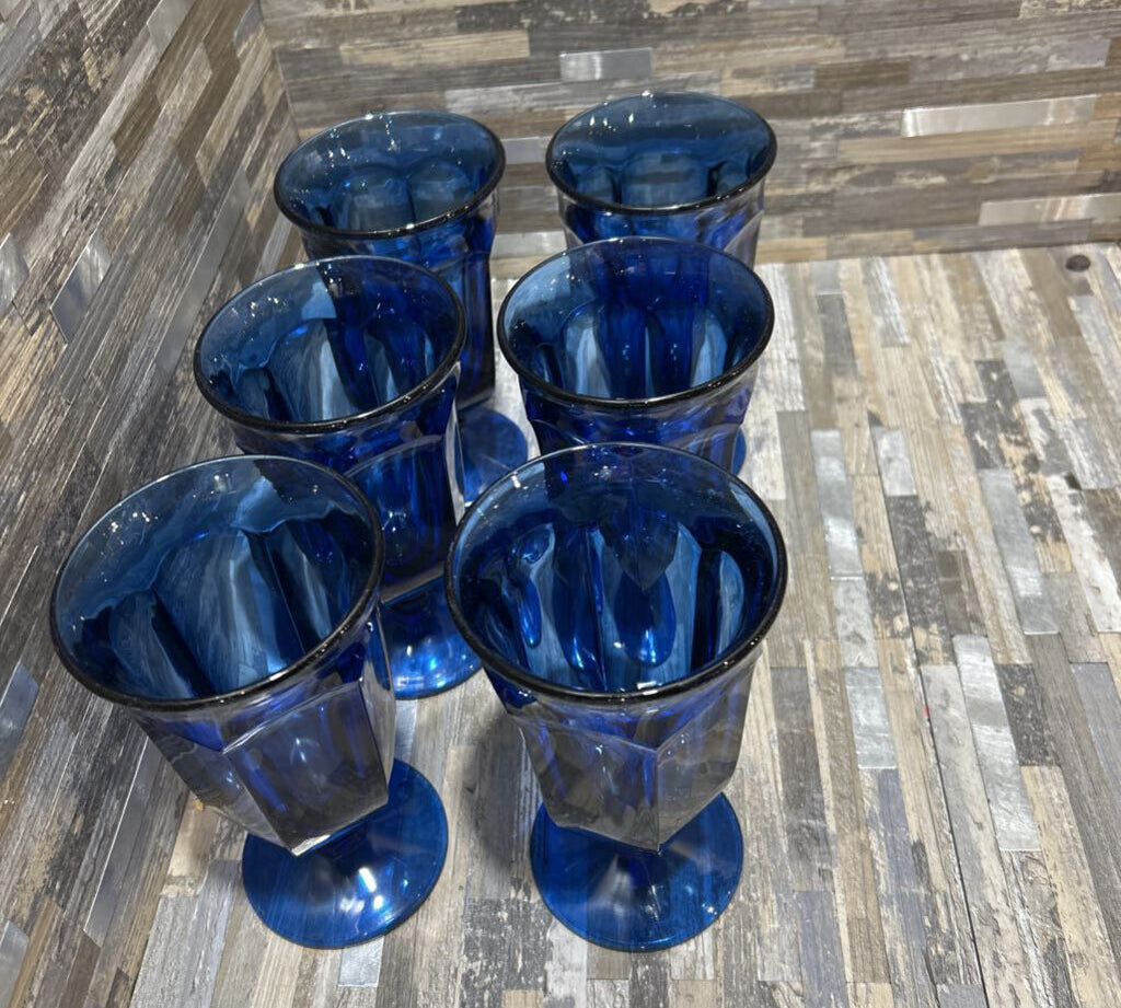 6pc Set Imperial Glass Cobalt Goblets ACCESSORIES 3.5d6.5h