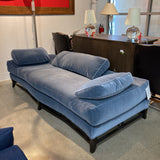 Custom Mohair Lounger CHAISE Blue 84w38d20h