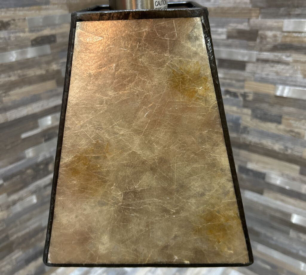 Metal Arc Lamp w/ Mica Shade TABLE LAMP 8.5d22h