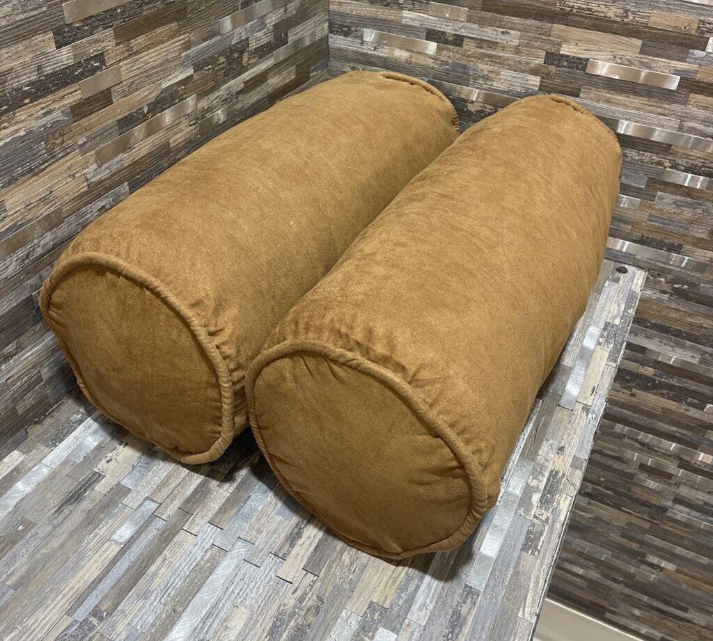 Blazing Needles 2pc Set Bolster Pillows ACCESSORIES Camel