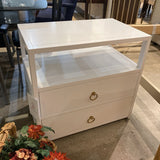 Lark 2-Drawer NIGHTSTAND White/Gold 28w17d26.5h