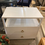 Lark 2-Drawer NIGHTSTAND White/Gold 28w17d26.5h