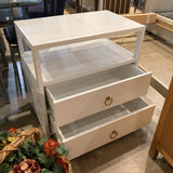 Lark 2-Drawer NIGHTSTAND White/Gold 28w17d26.5h