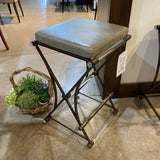 Gabby Flynn Leather Counter Height BAR/COUNTER STOOL Antique Gold/Gray 16.5w16d27h