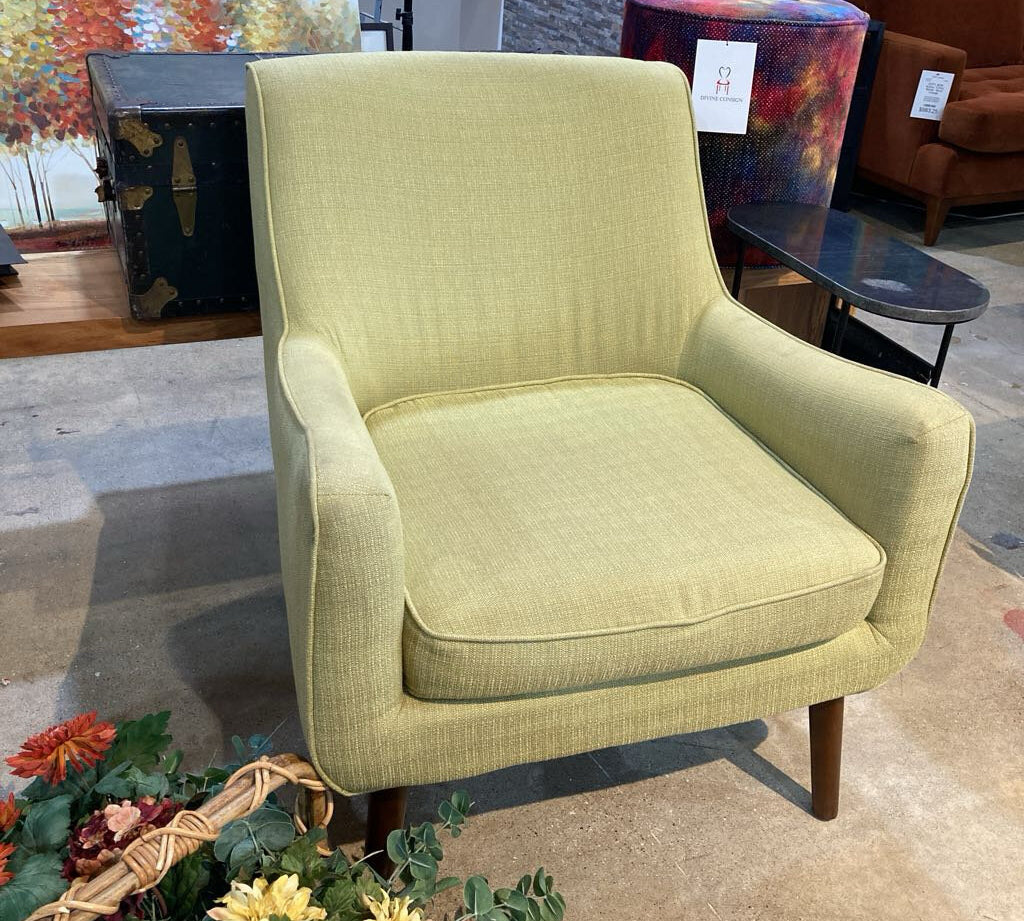 Cullum Swoop Arm Mid Century Upholstered Chair LOUNGE CHAIRS Light Green 29w29d33h
