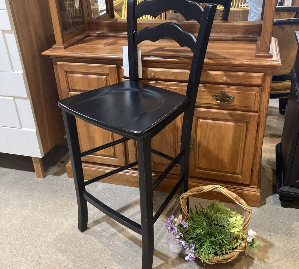 French Country Wood Ladder Back Bar BAR/COUNTER STOOL 19w18d44h