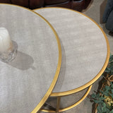 New Pacific Direct Faux Shagreen Round Nesting Tables COFFEE/COCKTAIL TABLE 35d18h