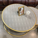 New Pacific Direct Faux Shagreen Round Nesting Tables COFFEE/COCKTAIL TABLE 35d18h