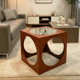 Square Modern w/ Glass Insert END/SIDE TABLE 20w20d20h