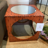 Square Modern w/ Glass Insert END/SIDE TABLE 20w20d20h