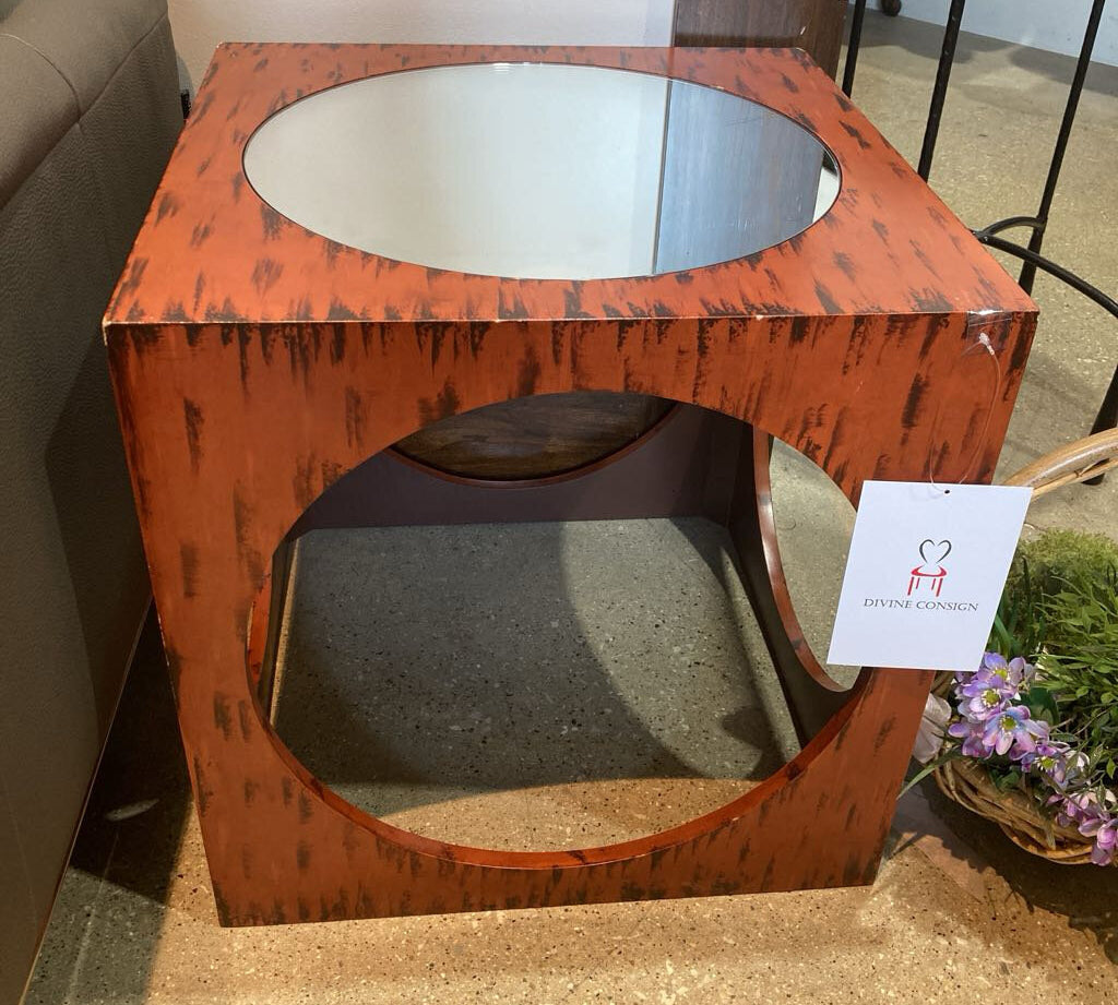 Square Modern w/ Glass Insert END/SIDE TABLE 20w20d20h