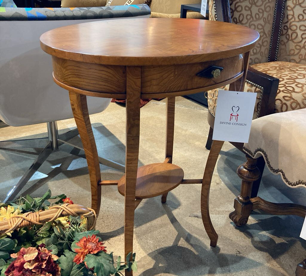 Biedermeier Style 1-Drawer SIDE TABLE 25w18.5d30.5h