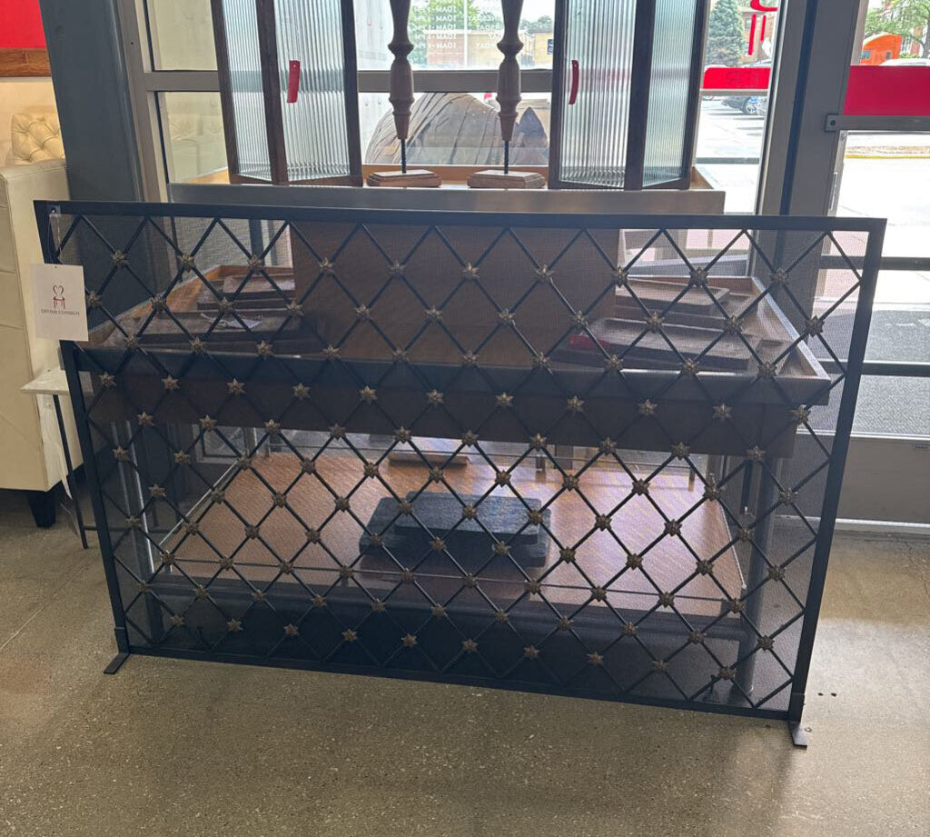 Diamond Mesh Grid Fireplace Screen FURNITURE 61w2d41h