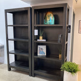 Four Hands Wimberly Bookcase BOOK SHELF Worn Black 38w18d83h