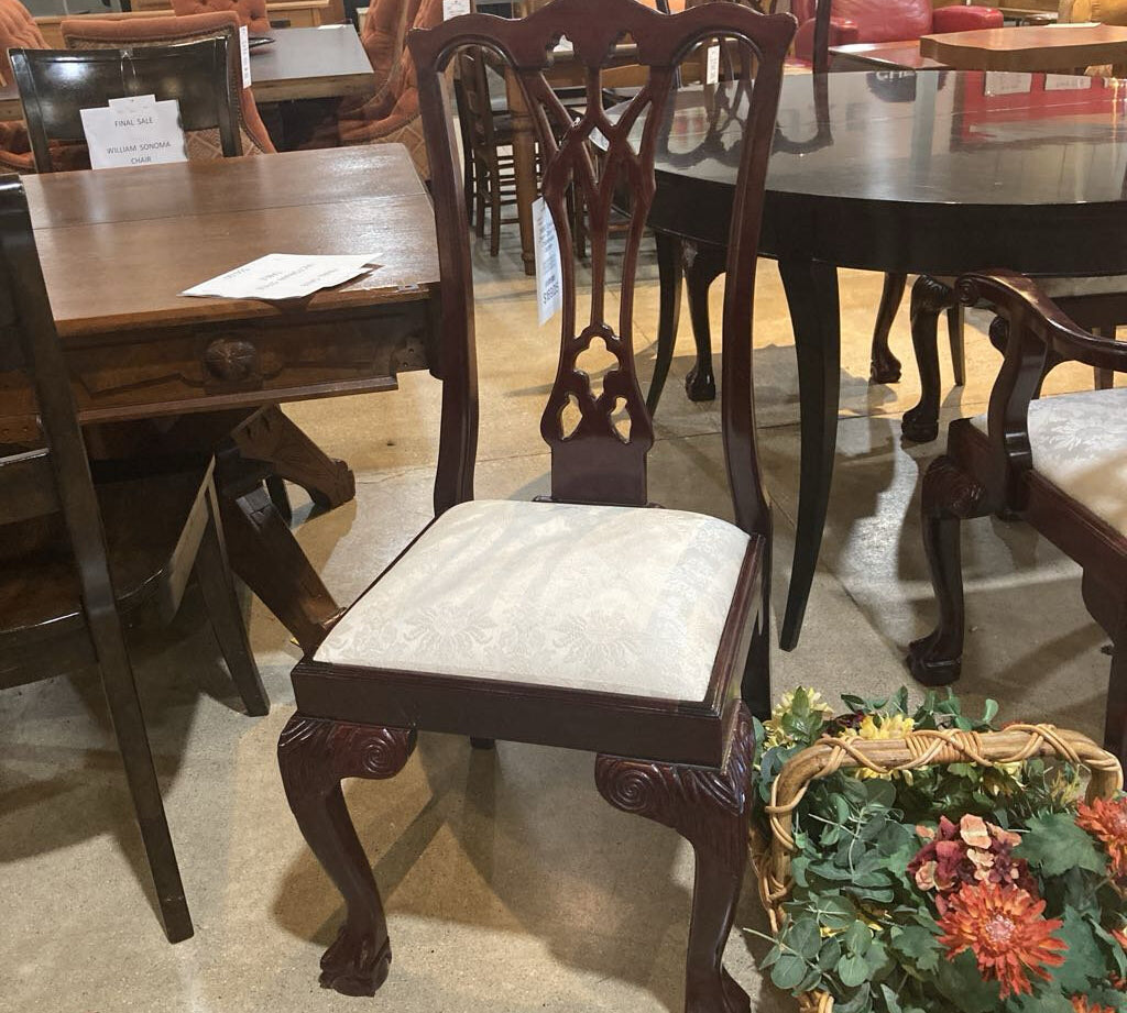 Cherry Claw Foot Chippendale Captain DINING CHAIRS 24w19d41h