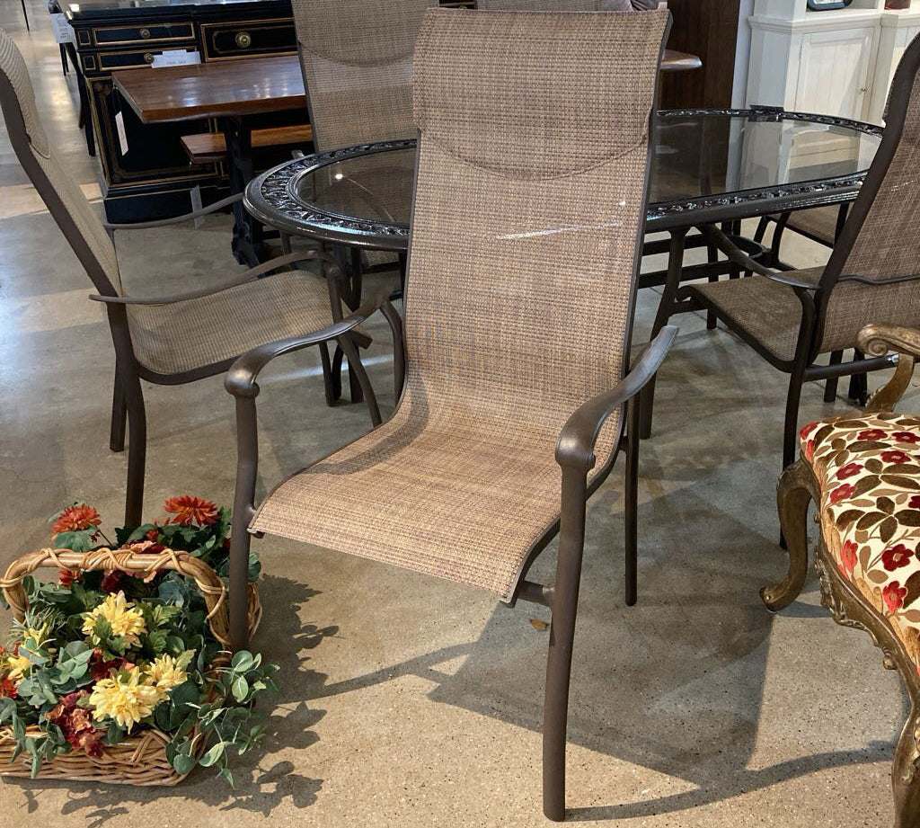 Cast Aluminum High-Back Armchair OUTDOOR 25w24d44h