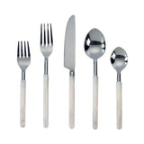 Frose Silver Stainless Steel Flatware - Set of 5 Pieces - Service For 1 GIFT 8.1w1.8d0.5h