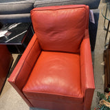 Vanguard Furniture Top Grain Leather Katie Swivel w/ Tack Head Accents CHAIR 30Wx34Dx33H
